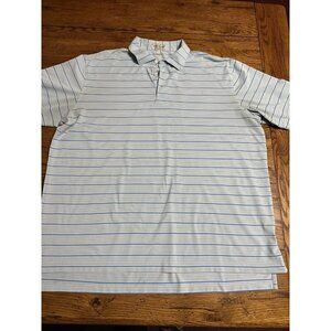 Peter Millar Summer Comfort Z19 Men's XL Light Blue Short Sleeve Golf Polo Shirt